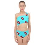 Soda Cans on blue Spliced Up Two Piece Swimsuit