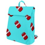 Soda Cans on blue Flap Top Backpack