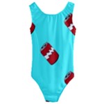 Soda Cans on blue Kids  Cut-Out Back One Piece Swimsuit