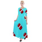 Soda Cans on blue Half Sleeves Maxi Dress