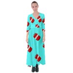 Soda Cans on blue Button Up Maxi Dress