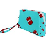 Soda Cans on blue Wristlet Pouch Bag (Small)