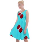 Soda Cans on blue Knee Length Skater Dress