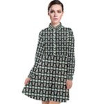 Skull Pattern Long Sleeve Chiffon Shirt Dress