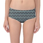 Skull Pattern Mid-Waist Bikini Bottoms