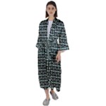 Skull Pattern Maxi Satin Kimono