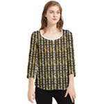 Digital Illusion Chiffon Quarter Sleeve Blouse