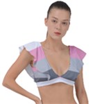 Demigirl Pride Flag LGBTQ Plunge Frill Sleeve Bikini Top