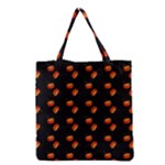 Kawaii Pumpkin Black Grocery Tote Bag