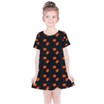 Kawaii Pumpkin Black Kids  Simple Cotton Dress