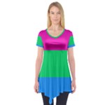 Polysexual Pride Flag LGBTQ Short Sleeve Tunic 