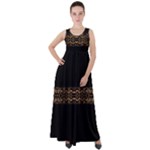 Luxury Ornate Minimal Style Dark Print Empire Waist Velour Maxi Dress
