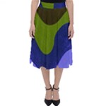 Watercolor Wavy Classic Midi Skirt