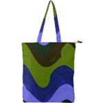 Watercolor Wavy Double Zip Up Tote Bag
