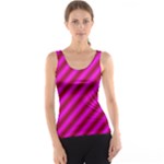 Pink Diagonal Lines Tank Top