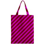 Pink Diagonal Lines Zipper Classic Tote Bag