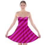 Pink Diagonal Lines Strapless Bra Top Dress