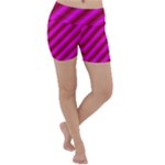 Pink Diagonal Lines Lightweight Velour Yoga Shorts
