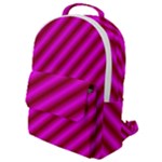 Pink Diagonal Lines Flap Pocket Backpack (Small)