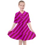 Pink Diagonal Lines Kids  All Frills Chiffon Dress