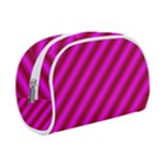 Pink Diagonal Lines Makeup Case (Small)