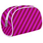 Pink Diagonal Lines Makeup Case (Medium)