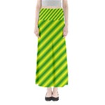 Green Diagonal Lines Full Length Maxi Skirt