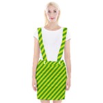 Green Diagonal Lines Braces Suspender Skirt