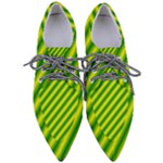 Green Diagonal Lines Pointed Oxford Shoes