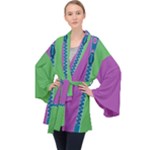 Zipped Long Sleeve Velvet Kimono 