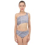 Wavy Blocks Spliced Up Two Piece Swimsuit