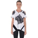 Black Skull Cut Out Side Drop Tee