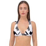 Black Skull Double Strap Halter Bikini Top