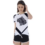 Black Skull Short Sleeve Foldover Tee