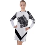 Black Skull Long Sleeve Hoodie Dress