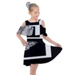 Patch Print Kids  Shoulder Cutout Chiffon Dress