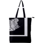 Patch Print Double Zip Up Tote Bag