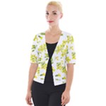 Yellow Flowers Cropped Button Cardigan