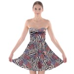 Zebra Chain Pattern Strapless Bra Top Dress