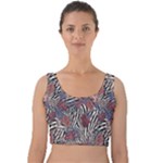 Zebra Chain Pattern Velvet Crop Top