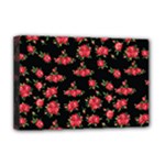 Red Roses Deluxe Canvas 18  x 12  (Stretched)