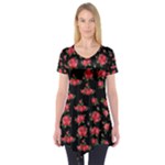 Red Roses Short Sleeve Tunic 