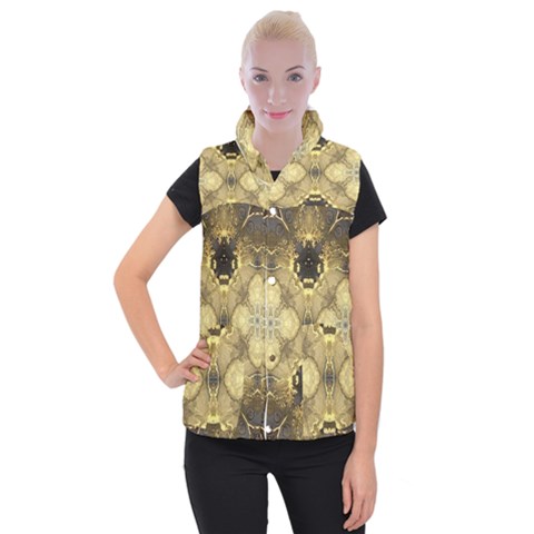Black and gold Women s Button Up Vest from ArtsNow.com