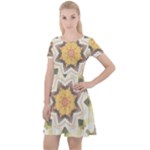 Cute kaleidoscope Cap Sleeve Velour Dress 