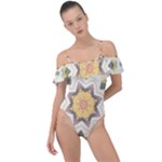 Cute kaleidoscope Frill Detail One Piece Swimsuit