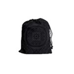 Black and gray Drawstring Pouch (Small)