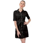 Black and gray Belted Shirt Dress