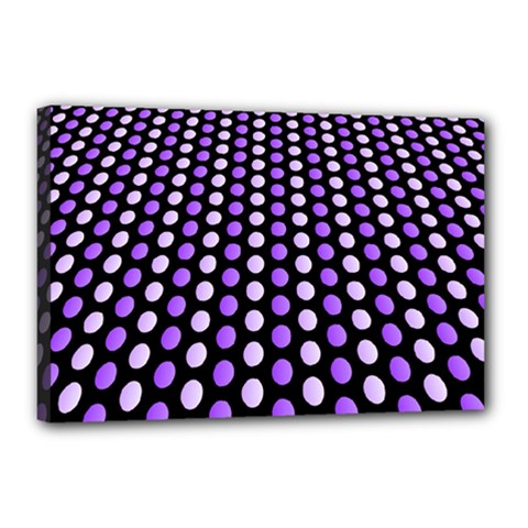 Purple and Pink Dots Pattern, black background Canvas 18  x 12  (Stretched) from ArtsNow.com