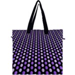 Purple and Pink Dots Pattern, black background Canvas Travel Bag