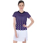 Purple and Pink Dots Pattern, black background Women s Sports Top